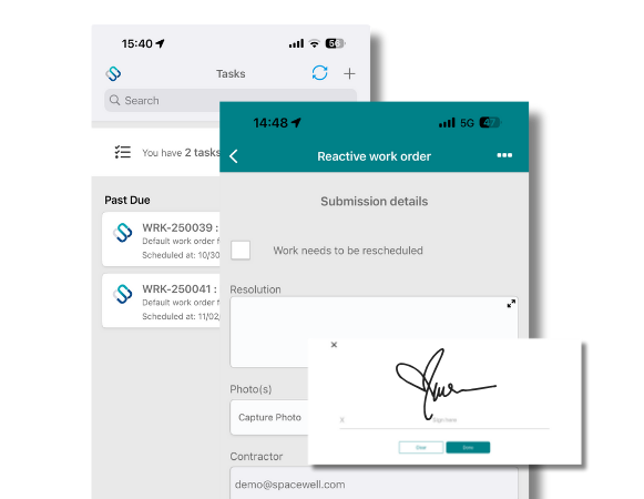 Spacewell Asset App landing page